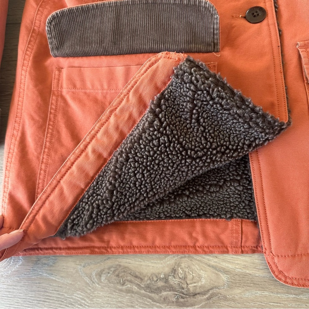 L.L. Bean Women's Rust Orange Jacket with Brown Trim - Picture 9 of 10